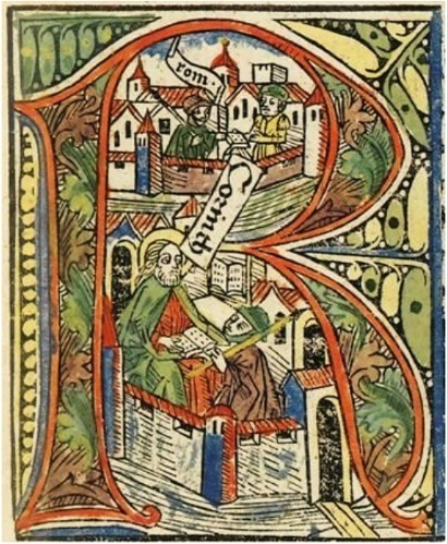 Illuminated letter R